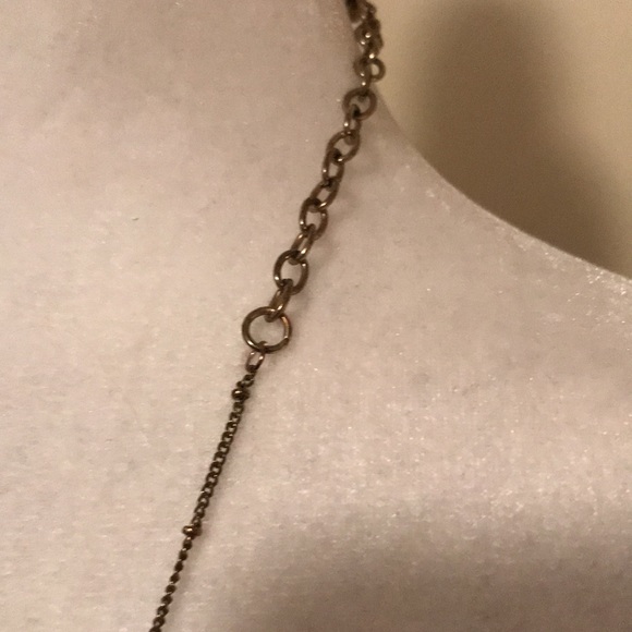 Alt’d State necklace in EUC, bronzed finish with medallion of green&brown gems🍀 - Picture 3 of 6